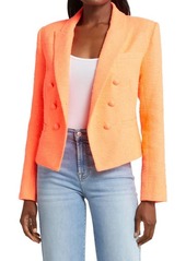 L'AGENCE Brooke Double Breasted Tweed Crop Blazer