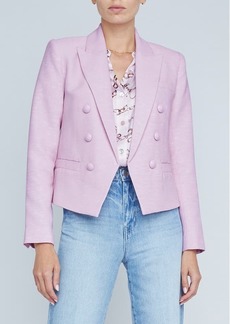 L'AGENCE Brooke Texture Double Breasted Crop Blazer