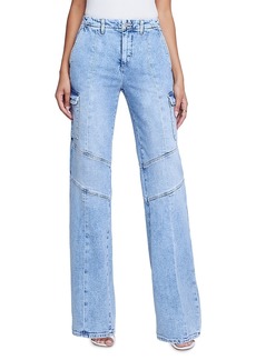 L'Agence Brooklyn High Rise Utility Wide Leg Jeans in Brewer