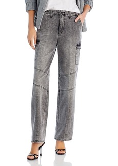 L'Agence Brooklyn High Rise Wide Leg Utility Jeans in Magnesite