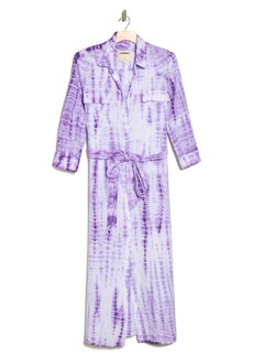 L'AGENCE Cameron Long Sleeve Linen Maxi Shirtdress in Orchid Bamboo at Nordstrom Rack