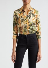 L'AGENCE Camille Print Button-Up Shirt