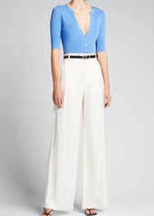 L'Agence Carrie Short-Sleeve Cardigan