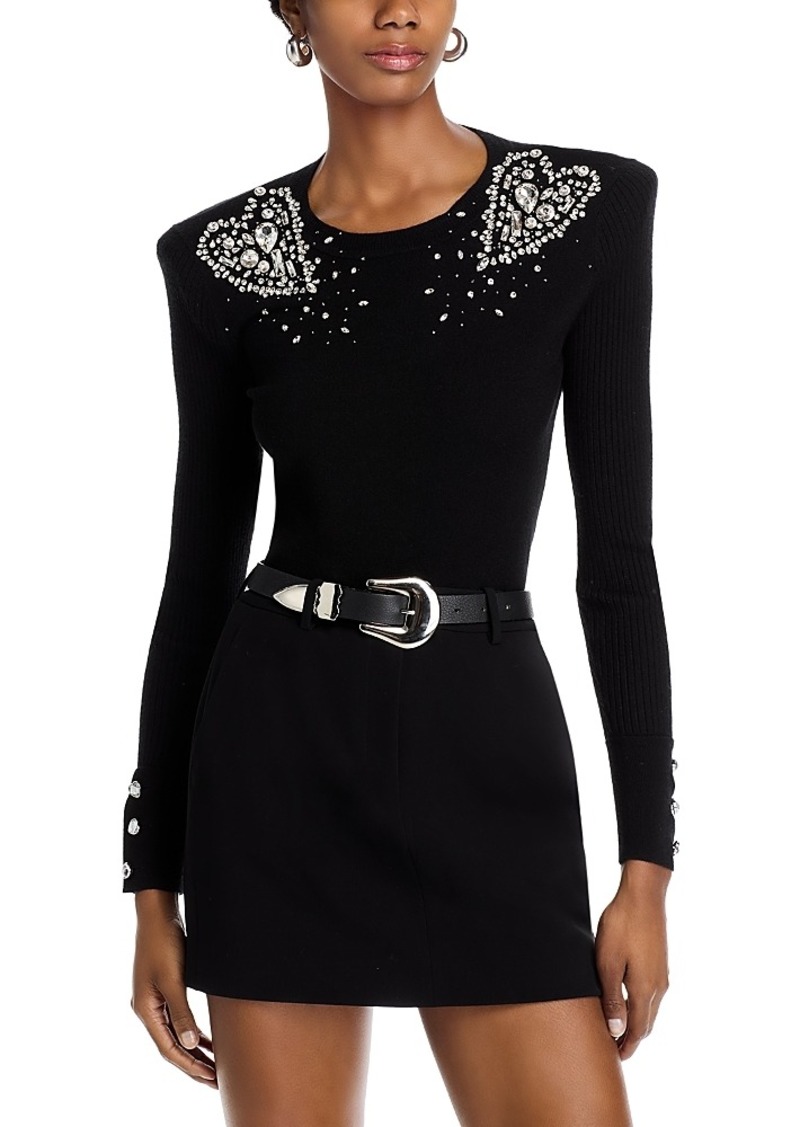 L'Agence Cesca Rhinestone Sweater