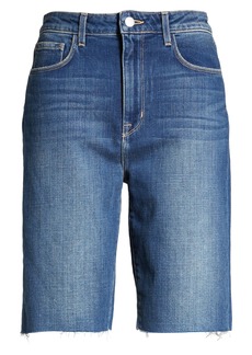 L'AGENCE Cicely Raw Hem High Rise Bermuda Stretch Denim Shorts in Sequoia at Nordstrom Rack