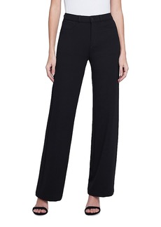 L'Agence Clayton Mid Rise Wide Leg Jeans in Black