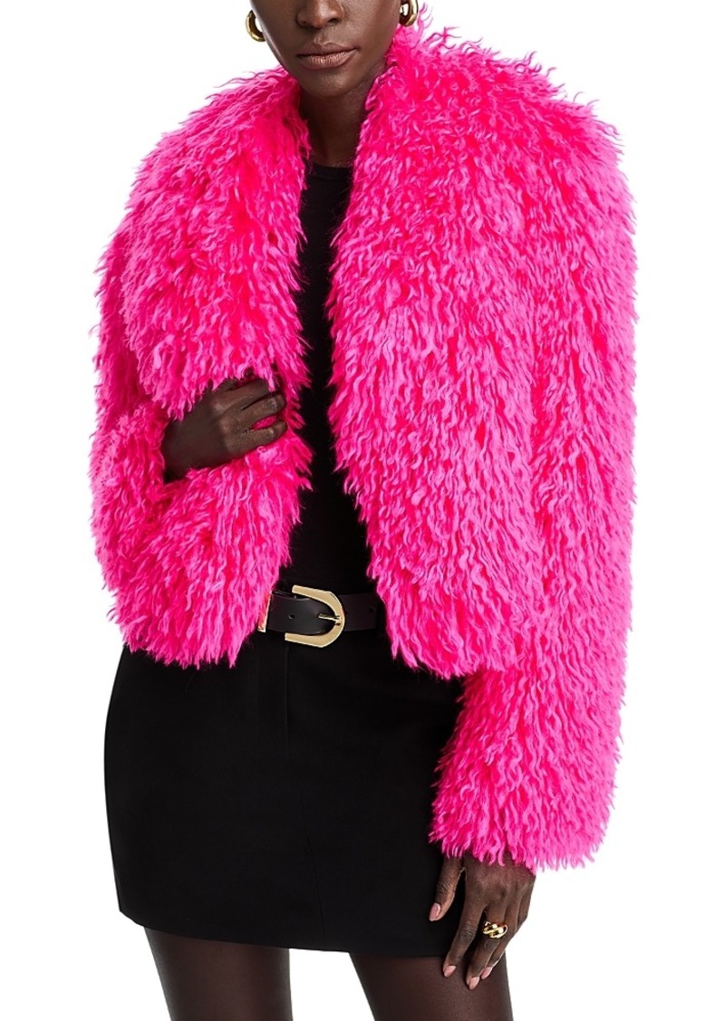 L'Agence Davy Cropped Faux Fur Jacket