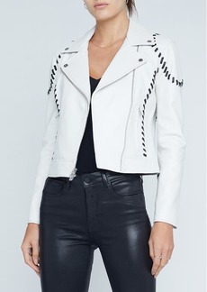 L'AGENCE Eleana Whipstitch Leather Moto Jacket