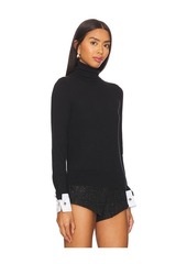 L'AGENCE Flora Poplin Cuff Sweater