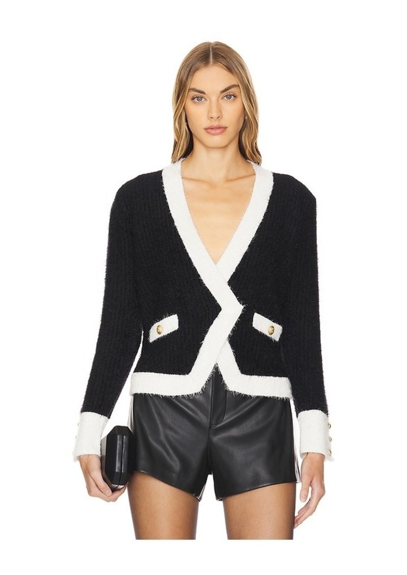 L'AGENCE Georgia Contrast Trim Cardigan Blazer