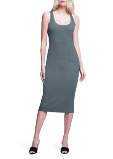 L'AGENCE Ivanna Rib Stretch Modal Tank Dress in Beetle at Nordstrom