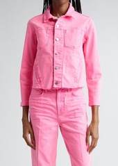 L'AGENCE Janelle Raw Cut Slim Denim Jacket