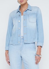 L'AGENCE Janelle Raw Hem Cotton Denim Jacket