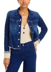 L'Agence Janelle Slim-Fit Raw Denim Jacket