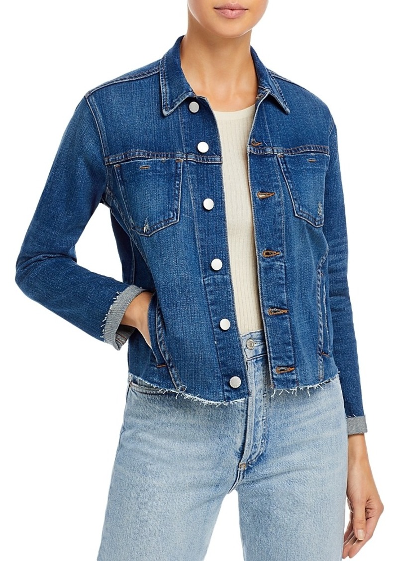 L'Agence Janelle Slim-Fit Raw Denim Jacket