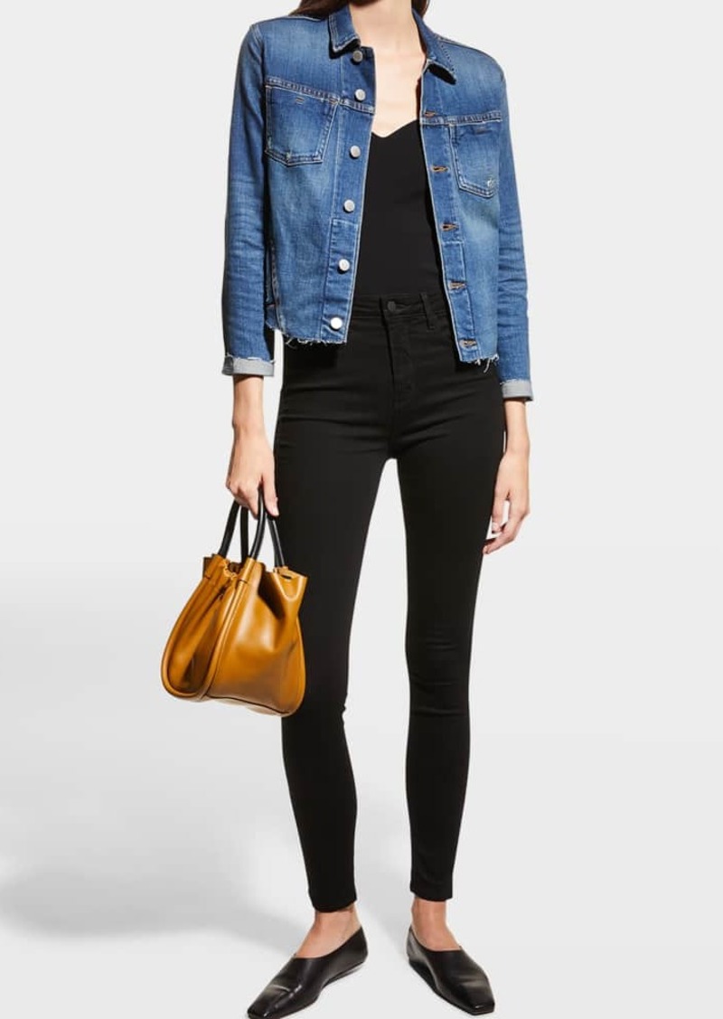 L'Agence Janelle Slim Raw-Edge Jacket