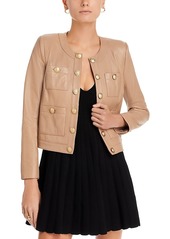 L'Agence Jayde Leather Open Front Jacket