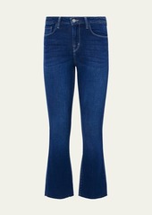 L'Agence Kendra High-Rise Crop Flare Jeans with Raw Hem