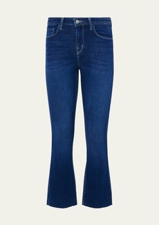 L'Agence Kendra High-Rise Crop Flare Jeans with Raw Hem