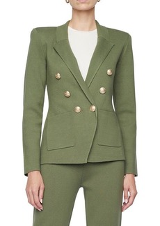 L'AGENCE Kenzie Cotton Blend Knit Double Breasted Blazer