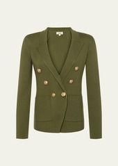 L'Agence Kenzie Knit Double-Breasted Blazer