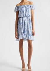 L'AGENCE Leonie Off the Shoulder Silk Dress