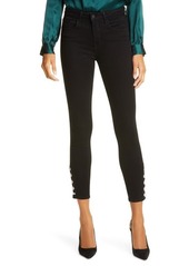 L'AGENCE Lindsey Crystal Button High Waist Ankle Skinny Jeans
