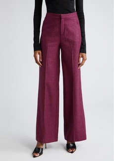 L'AGENCE Livvy Houndstooth Wool Blend Trousers
