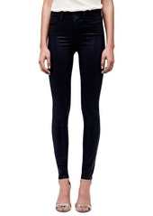 L'AGENCE Marguerite Coated High Waist Skinny Jeans in Navy Coated at Nordstrom