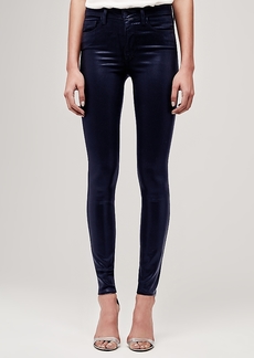 L'Agence Marguerite Coated High Rise Skinny Jeans in Navy Coated