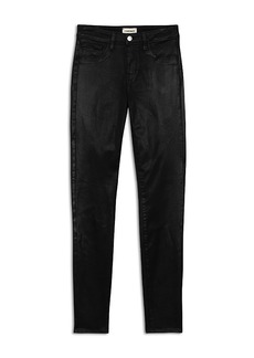 L'Agence Marguerite Coated High Rise Skinny Jeans in Black Coated