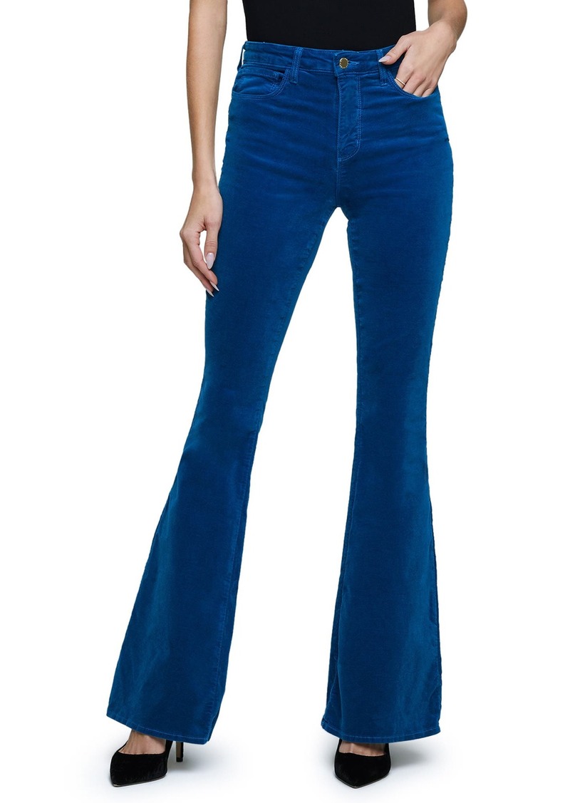 L'AGENCE Marty High Rise Flare Leg Jeans in Teal at Nordstrom Rack