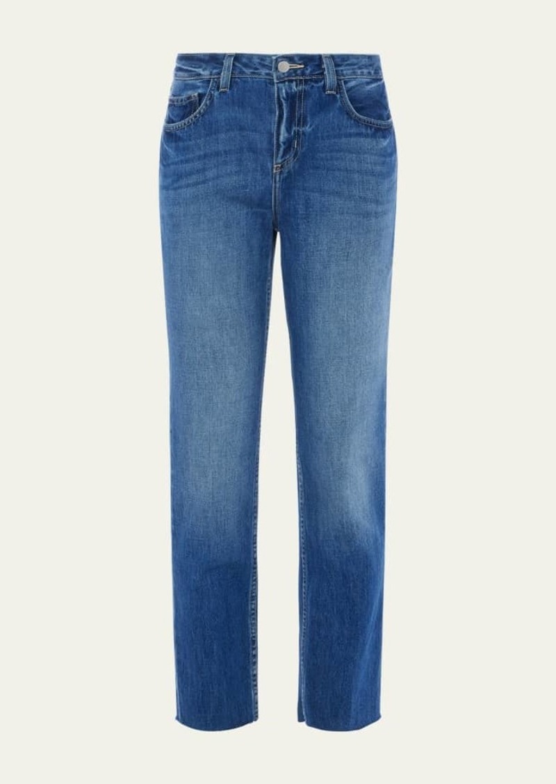 L'Agence Milana Low-Rise Cropped Straight Jeans