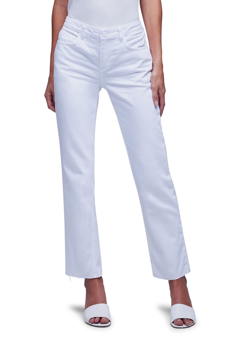 L'AGENCE Milana Stovepipe Straight Leg Jeans in Blanc at Nordstrom Rack
