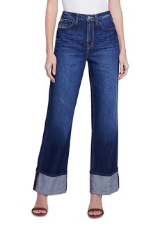L'Agence Miley High Rise Cuffed Wide Leg Jeans in Denmark
