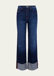 L'Agence Miley Ultra High Rise Wide-Leg Cuffed Jeans