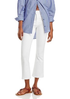 L'Agence Mira Ultra High Rise Cropped Bootcut Jeans in Blanc