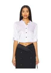 L'AGENCE Niccola Cropped Fitted Blouse