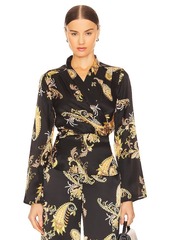 L'AGENCE Olive Wrap Blouse