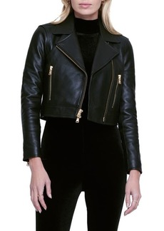 L'AGENCE Onna Crop Leather Jacket