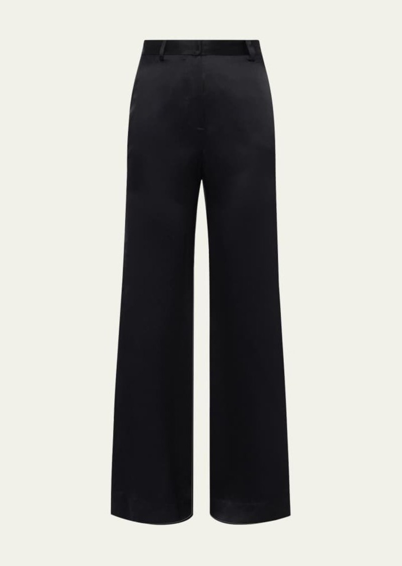 L'Agence Pilar Wide-Leg Silk Pants