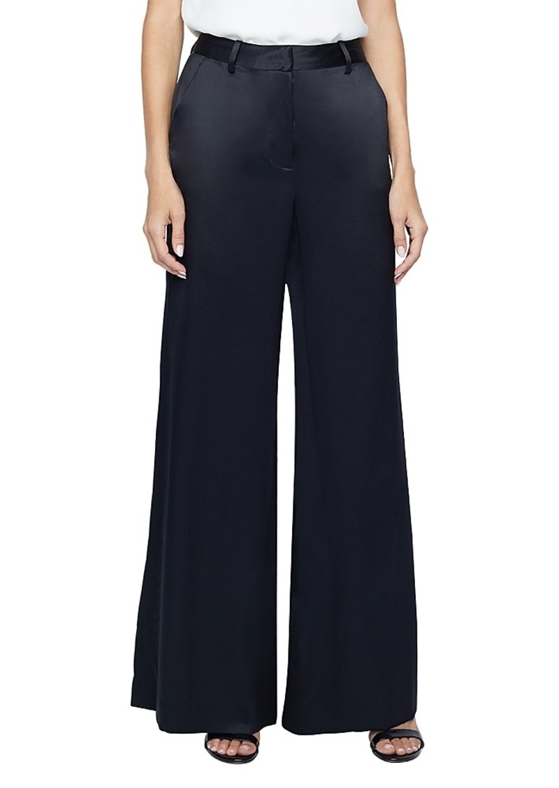 L'Agence Pilar Wide Leg Silk Pants