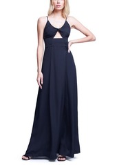 L'AGENCE Porter Twist Front Gown in Black at Nordstrom