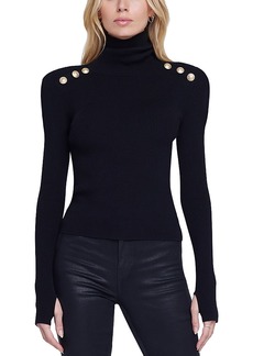 L'Agence Reeves Button Detail Turtleneck Sweater