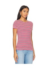 L'AGENCE Ressi Crew Neck Short Sleeve Stripe