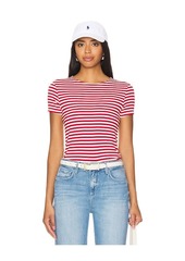 L'AGENCE Ressi Crew Neck Short Sleeve Stripe