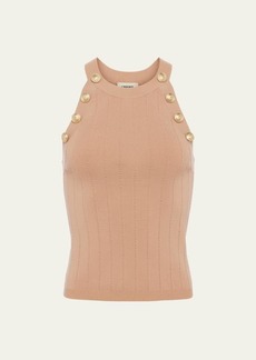 L'Agence Rosemary High-Neck Button Tank Top