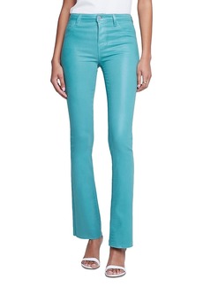 L'Agence Ruth High Rise Straight Jeans in Green