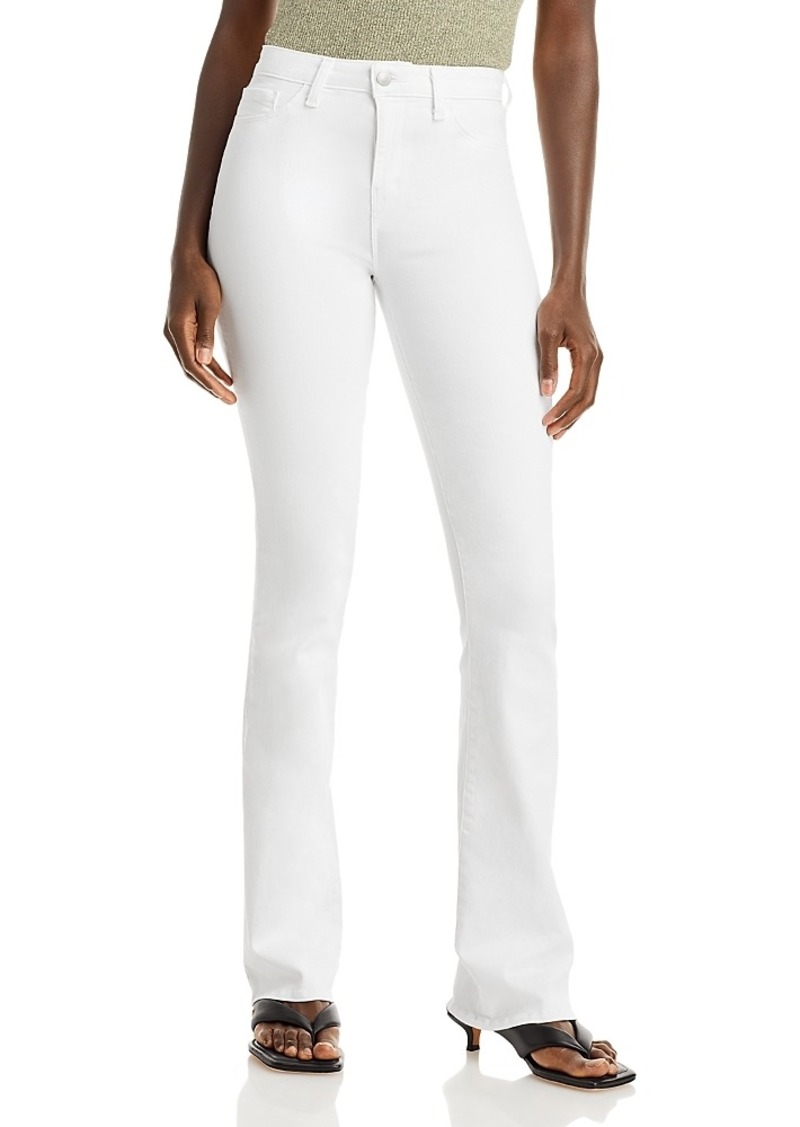 L'Agence Selma Cotton Stretch High Rise Bootcut Jeans in Blanc