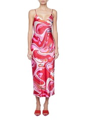 L'Agence Seridie Midi Length Silk Slip Dress